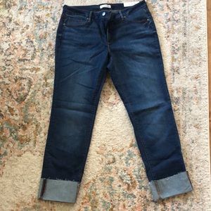 LOFT curvy straight cuffed jeans